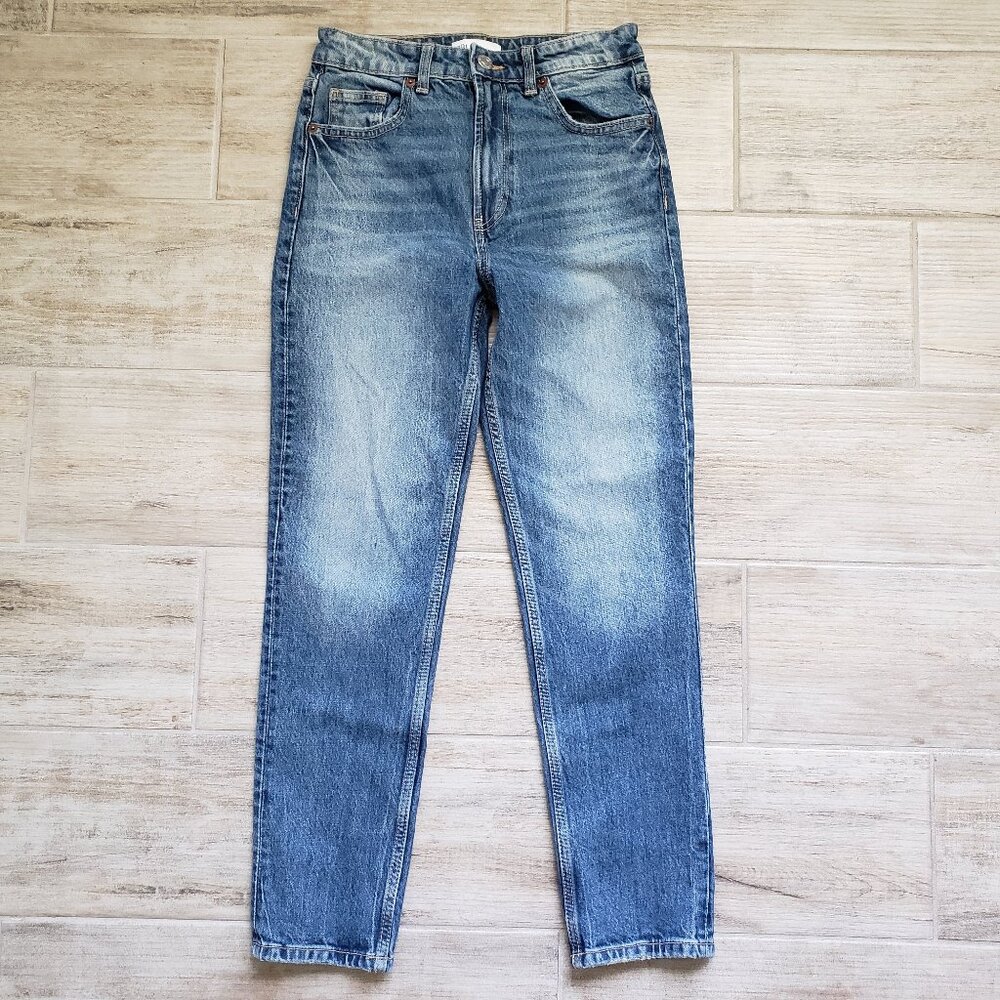Zara Women's High Rise Medium Wash Jeans 4